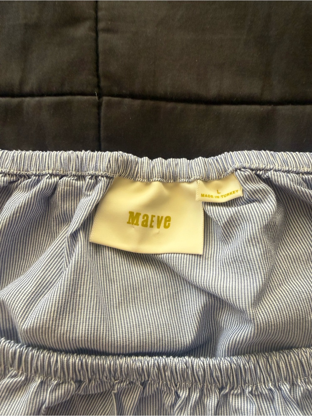 Maeve Light Blue Peasant Blouse with Scoop Neck - Picture 3 of 5